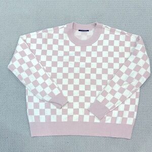 Pink checker sweater